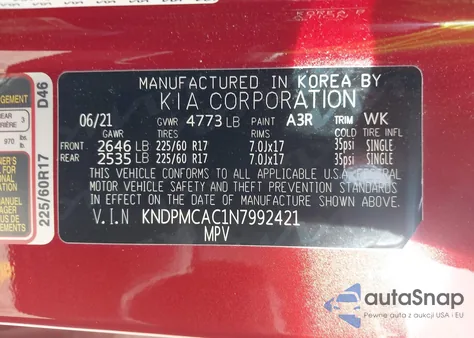 2022 Kia Sportage Lx из США, поврежденный, VIN KNDPMCAC1N7992421